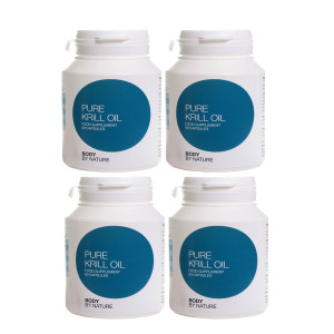 Pure Krill Oil (60) (4 Pack) - Astaxanthin, Phospholipids & Vitamin A